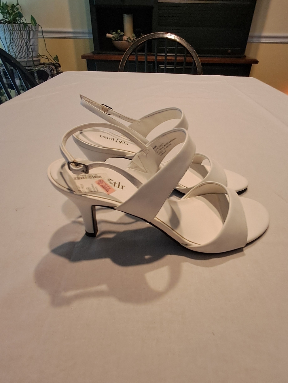 east 5th White Strappy Slingback Heels Size 8M